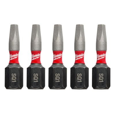 Milwaukee Tool SHOCKWAVE Impact Square Recess #1 Insert Bits (5 PK)