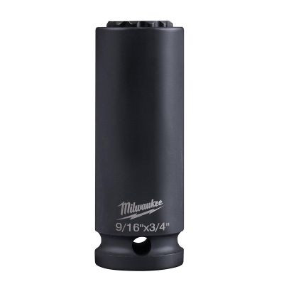 Milwaukee Tool 9/16" & 3/4" SHOCKWAVE Lineman's 2-in-1 12 Point Socket
