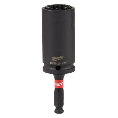 Milwaukee Tool SHOCKWAVE Lineman 12PT 15/16" AND 1-1/8" 2-in-1 SOCKET