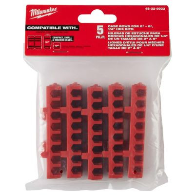 Milwaukee Tool Small & Medium Case Rows for Impact Driver Accessories 5PK
