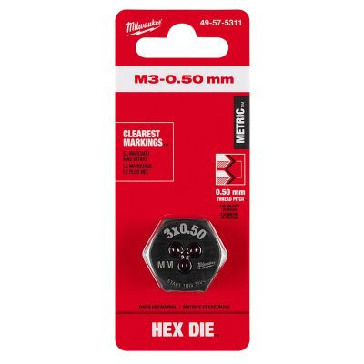 Milwaukee Tool M3-0.50 mm 1-Inch Hex Threading Die