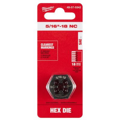 Milwaukee Tool 5/16"-18 NC 1-Inch Hex Threading Die