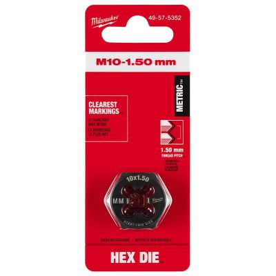 Milwaukee Tool M10-1.50 mm 1-Inch Hex Threading Die
