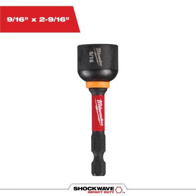 Milwaukee Tool SHOCKWAVE Impact Duty 9/16 Inch x 2-9/16 Inch Magnetic Nut Driver
