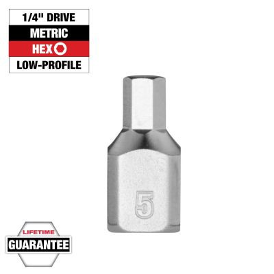 Milwaukee Tool 1/4 Inch Drive 5mm Low-Profile Hex Bit Socket