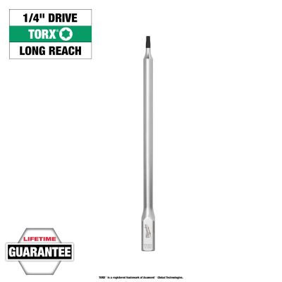 Milwaukee Tool 1/4 Inch Drive T15 Long TORX Bit Socket