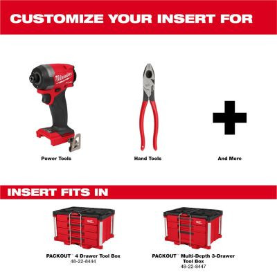 Milwaukee Tool Low-Profile Customizable Foam Insert for PACKOUT Drawer Tool Boxes