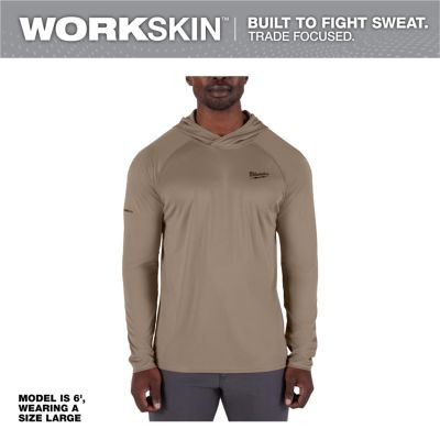 Milwaukee Tool WORKSKIN Hooded Sun Shirt- Sandstone -L
