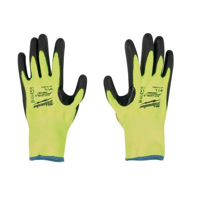 Milwaukee Tool 12 Pk Hi-Vis Cut Lvl 2 Poly Dip-L