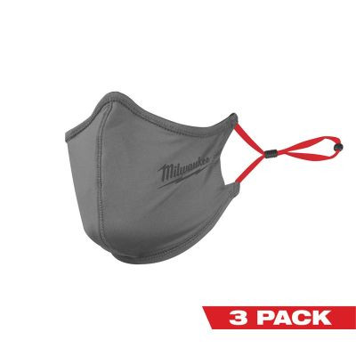Milwaukee Tool 3PK 2-Layer Gray Face Mask