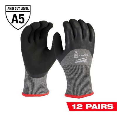 Milwaukee Tool 12-Pack Cut Level 5 Winter Dipped Gloves - L