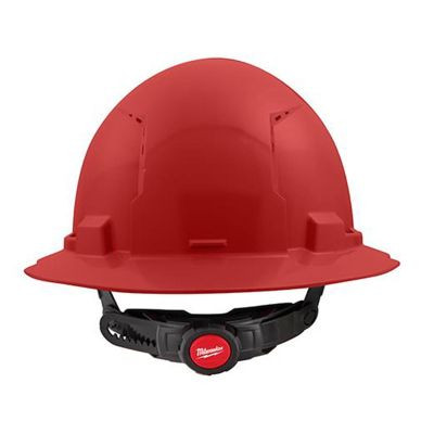 Milwaukee Tool BOLT Red Full Brim Vented Hard Hat w/6pt Ratcheting Suspension (USA) - Type 1, Class C