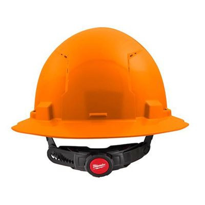 Milwaukee Tool BOLT Orange Full Brim Vented Hard Hat w/6pt Ratcheting Suspension (USA) - Type 1, Class C
