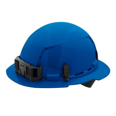 Milwaukee Tool BOLT Blue Full Brim Vented Hard Hat w/4pt Ratcheting Suspension (USA) - Type 1, Class C