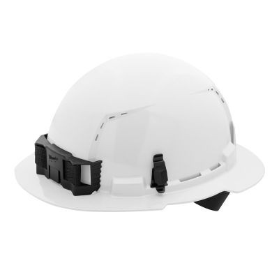 Milwaukee Tool BOLT White Full Brim Vented Hard Hat w/4pt Ratcheting Suspension (USA) - Type 1, Class C