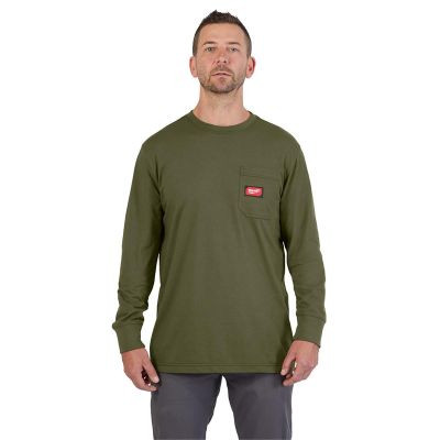 Milwaukee Tool GRIDIRON Pocket T-Shirt - Long Sleeve Green L