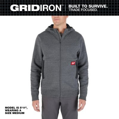 Milwaukee Tool GRIDIRON Full-Zip Hoodie- Gray- S
