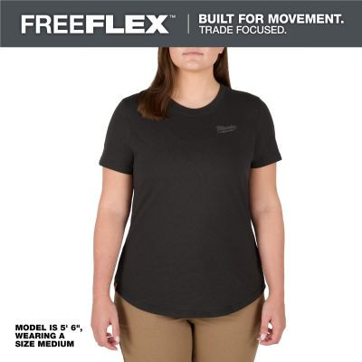 Milwaukee Tool Women's FREEFLEX Hybrid Tee - Short Sleeve - Black - S