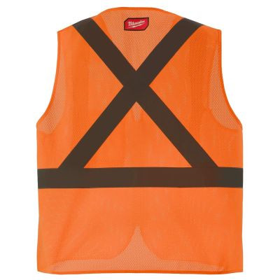 Milwaukee Tool Class 2 High Visibility Orange Mesh One Pocket Safety Vest - 4X/5X (ANSI/CSA)