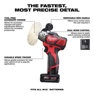 Milwaukee Tool M12 Variable Speed Polisher/Sander Kit