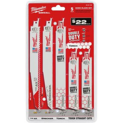 Milwaukee Tool SAWZALL Demolition Blade Set - 5PC