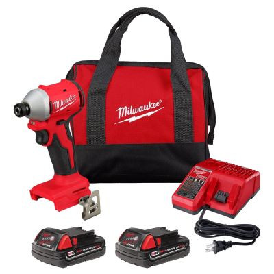 Milwaukee Tool M18 Compact Brushless 1/4 Inch Hex Impact Driver Kit