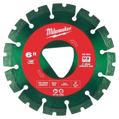 Milwaukee Tool Green 6" x .100" Diamond Blade for Green Concrete