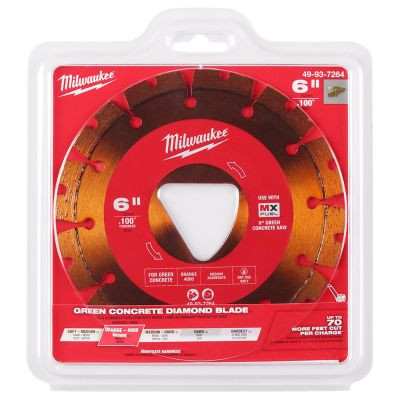 Milwaukee Tool Orange 6" x .100" Diamond Blade for Green Concrete