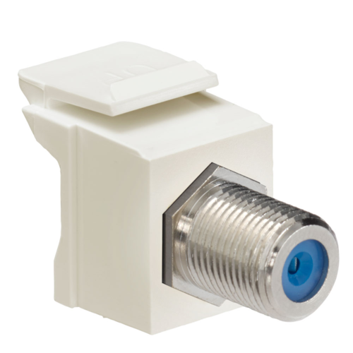Light Almond QuickPort Feedthrough F-Connector Nickel Plated
