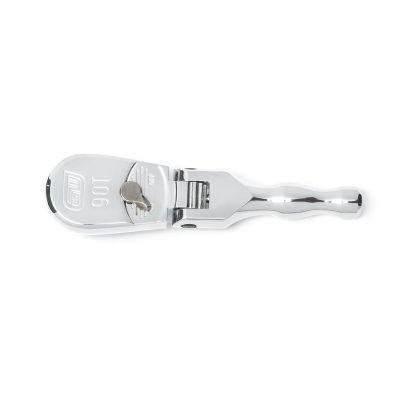 GearWrench 3/8 Inch Drive 90-Tooth Stubby Flex Head Teardrop Ratchet 5 Inch