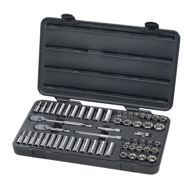 GearWrench 57 Piece 3/8 Inch Drive 6 Point Standard & Deep SAE/Metric Mechanics Tool Set