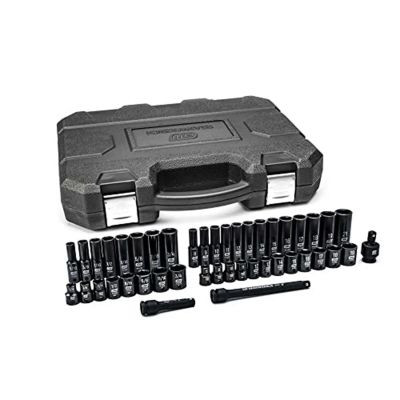 GearWrench 44 Piece 3/8 Inch Drive 6 Point Standard & Deep Impact SAE/Metric Socket Set