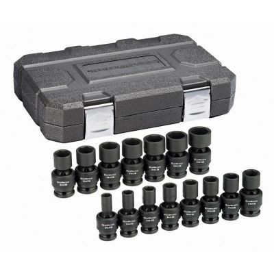 GearWrench 15 Piece 1/2 Inch Drive 6 Point Standard Universal Impact Metric Socket Set