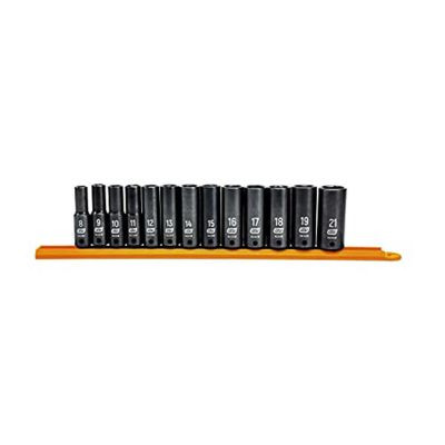 GearWrench 13 Piece 3/8 Inch Drive 6 Point Deep Impact Metric Socket Set