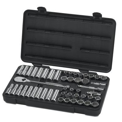 GearWrench 49 Piece 1/2 Inch Drive 12 Point Standard & Deep SAE/Metric Mechanics Tool Set
