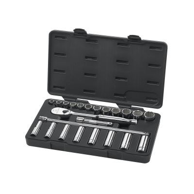GearWrench 23 Piece 1/2 Inch Drive 6 Point Standard & Deep SAE Mechanics Tool Set