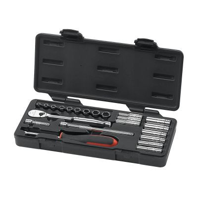 GearWrench 22 Piece 1/4 Inch Drive 6 & 12 Point Standard & Deep SAE Mechanics Tool Set