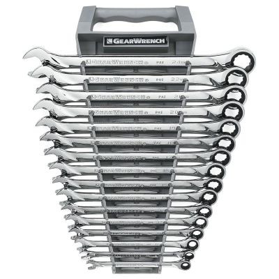 GearWrench 16 Piece 72-Tooth 12 Point XL Ratcheting Combination Metric Wrench Set