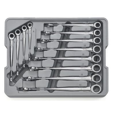 GearWrench 12 Piece 72-Tooth 12 Point XL X-Beam Ratcheting Combination Metric Wrench Set