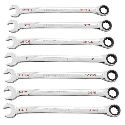 GearWrench 7 Piece 120XP Universal Spline XL Ratcheting Combination SAE Wrench Set