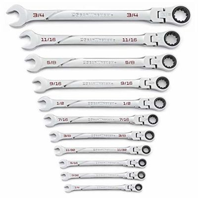GearWrench 11 Piece 120XP Universal Spline XL Flex Head Ratcheting Combination SAE Wrench Set