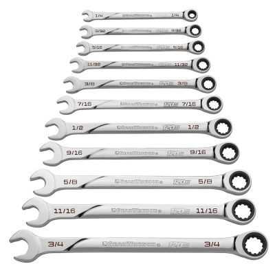 GearWrench 11 Piece 120XP Universal Spline XL Ratcheting Combination SAE Wrench Set