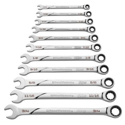 GearWrench 11 Piece 120XP Universal Spline XL Ratcheting Combination SAE Wrench Set