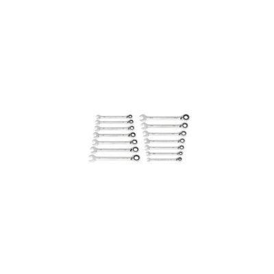 GearWrench 14 Piece 90-Tooth 12 Point SAE Reversible Ratcheting Wrench Set with Wrench Roll
