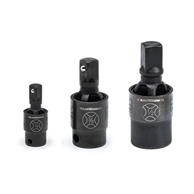 GearWrench 3 Piece 1/4 Inch, 3/8 Inch & 1/2 Inch Drive X-Core Pinless Impact Universal Joint Set