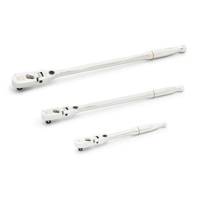 GearWrench 3 Piece 1/4 Inch, 3/8 Inch, 1/2 Inch Drive 120XP Locking Flex Head Ratchet Set