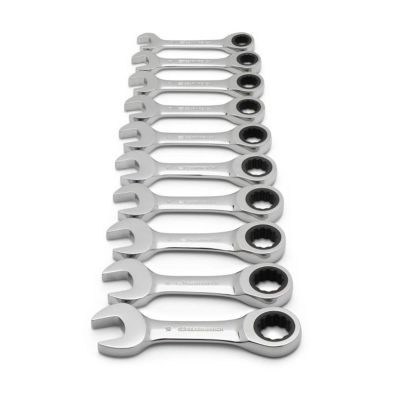 GearWrench 10 Piece 72-Tooth 12 Point Stubby Ratcheting Combination Metric Wrench Set