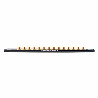 GearWrench 1/4 Inch Drive Magnetic Socket Rail Includes 14 Clips