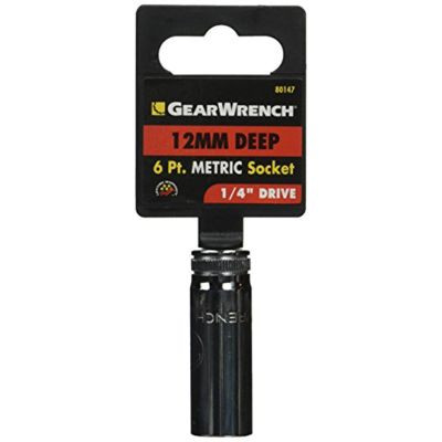 GearWrench 1/4 Inch Drive 6 Point Deep Metric Socket 12mm