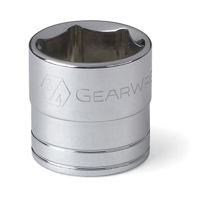 GearWrench 3/8 Inch Drive 6 Point Standard SAE Socket 3/4 Inch